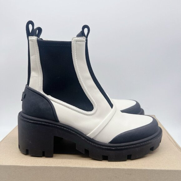 TORY BURCH CHELSEA LUG-SOLE Platform ANKLE BOOT White Leather US 7.5 $428 - Picture 8 of 13